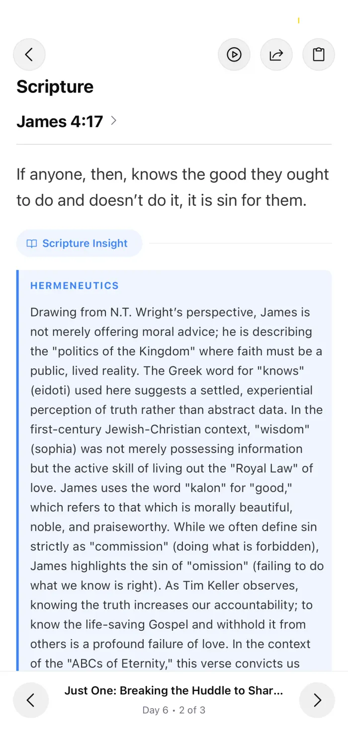 Scripture screen with Hermeneutics insight and Greek word study
